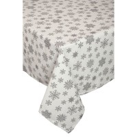 Скатерть Naturel Снежинка серая 150х250см