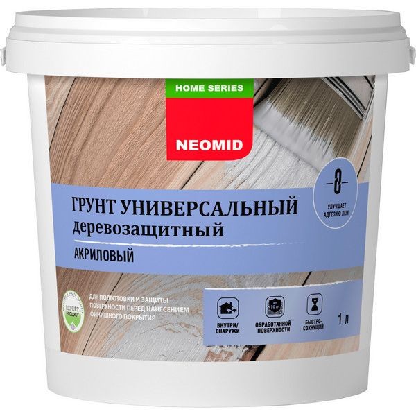 Грунтовка по дереву антисептическая акриловая бесцветная 1 л