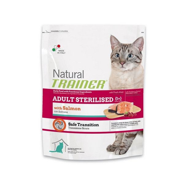 Сухой корм для взрослых кастрированных кошек TRAINER Natural Adult Sterilised Лосось 300 г