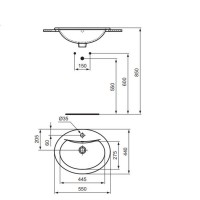 Раковина врезная Vidima SIRIUS Умывальник встраиваемый W502361 SIRIUS W502361