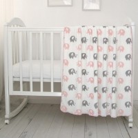Плед Baby nice US31184/6 Слоники, 100х140 см, велюр