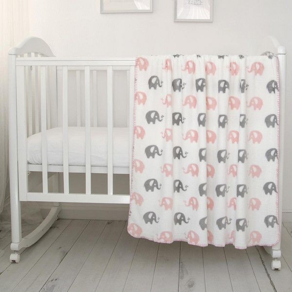 Плед Baby nice US31184/6 Слоники, 100х140 см, велюр