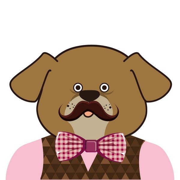 Картина на холсте «Hipster dog коричневый» 20х20 см