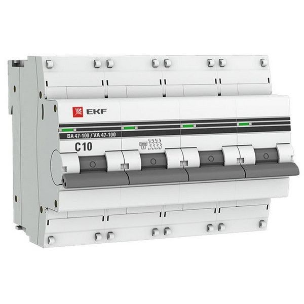 Выключатель автоматический EKF PROxima mcb47100-4-10C-pro 4Р 230В 10А