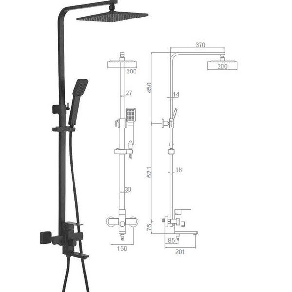 Душевая стойка Ledeme 1/5 L72433B