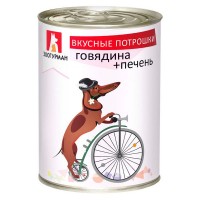 Влажный корм для собак Зоогурман «Вкусные Потрошки», Говядина+Печень, 350г