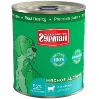 Консервы для собак ЧЕТВЕРНОГИЙ ГУРМАН Мясное ассорти Ягненок 340 г