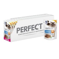 Влажный корм для кошек Perfect Fit индейка, 24 шт по 85г