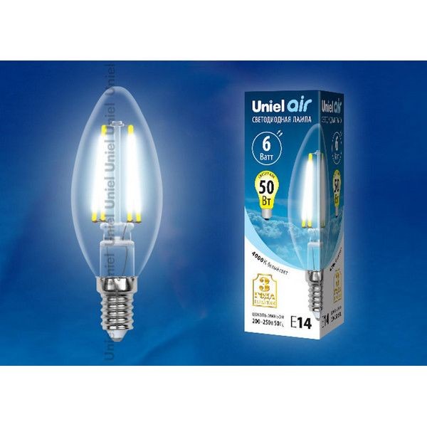 Светодиодная лампочка Uniel LED-C35-6W AIR UL-00002198