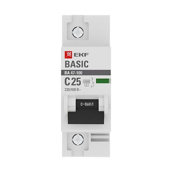 Выключатель автоматический EKF Basic mcb47100-1-25C-bas 1Р 230В 25А