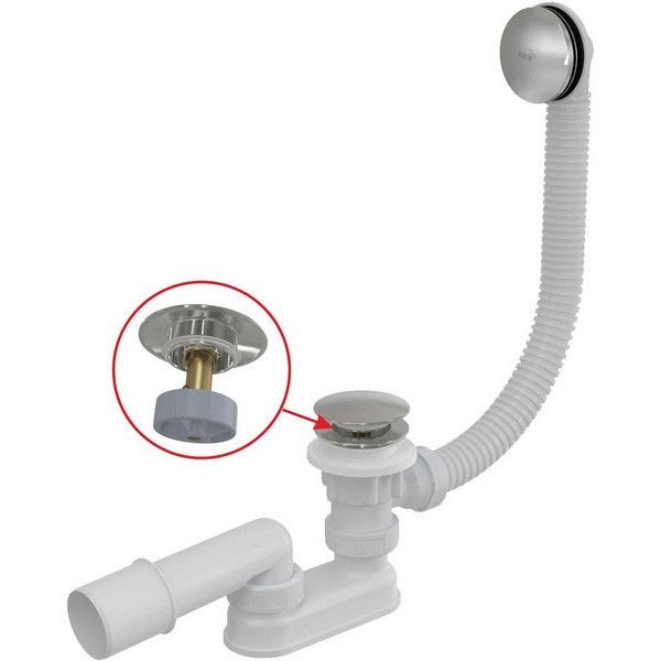 Сифон для ванны AlcaPlast click/clak металл A504CKM