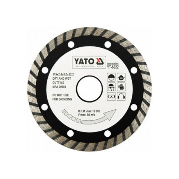 Диск алмазный отрезной Yato YT-6022 115мм TURBO