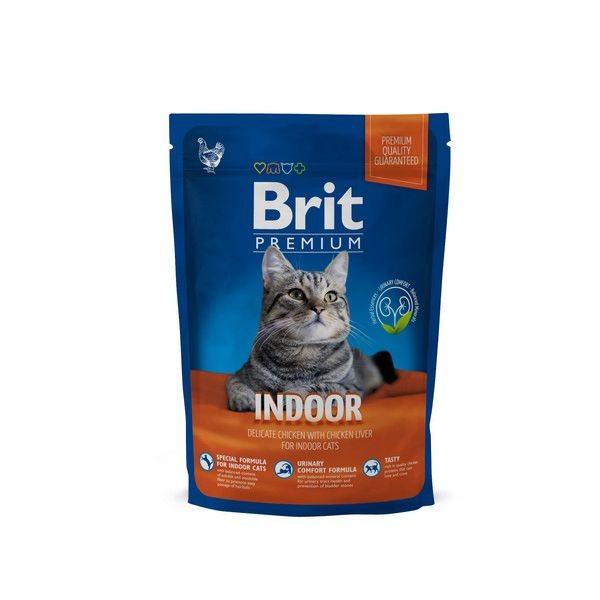 Сухой корм для кошек домашнего содержания BRIT Premium Cat Indoor Курица Печень 800 г