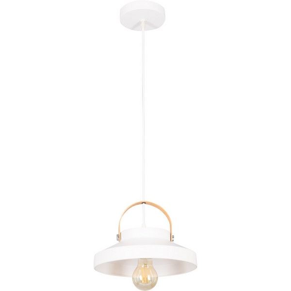 Подвесной светильник Toplight Wendi, 1 лампа, 7 м², цвет белый/дерево