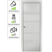 Дверь межкомнатная Белиз глухая ПВХ цвет дуб белый 70x200 см (с замком)