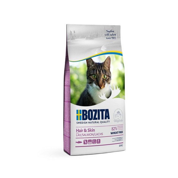 Сухой корм для кошек с чувствительной кожей и шерстью BOZITA Hair&Skin Wheat Free без пшеницы Лосось 10 кг