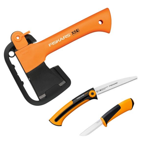 Набор для кемпинга Fiskars топор Х5, пила, нож