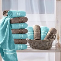 Полотенце для рук Harmonika Цвет: Коричневый, Бирюзовый (30х50 см - 12 шт) br34655