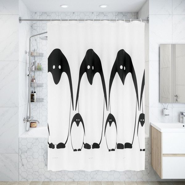 Штора для ванны Bacchetta Pinguino с кольцами 180x200 см полиэстер , цвет мультиколор