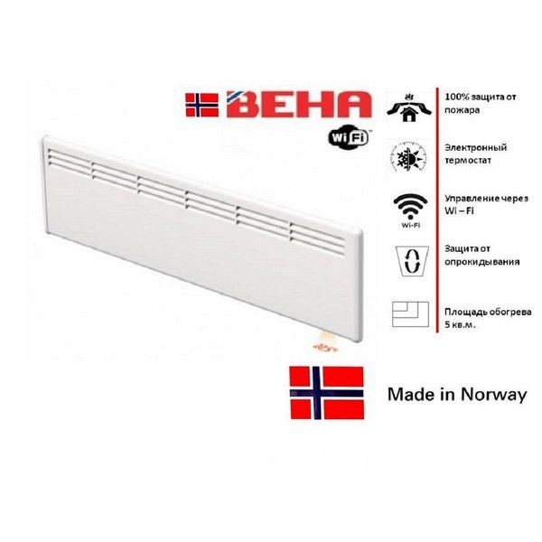 Электрический конвектор BEHA с передней стальной панелью LV 5 Wi-Fi 810620