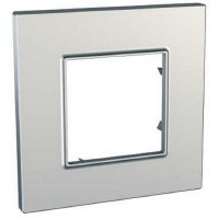 Рамка для розеток Schneider Electric Unica Quadro 1 пост, цвет серебро