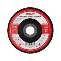 Лепестковый торцевой шлифовальный круг Rexant Р60, 125х22.2 мм