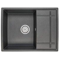 Кухонная мойка GRANULA кварцевая,оборачиваемая GR-6501 650*500мм черный.