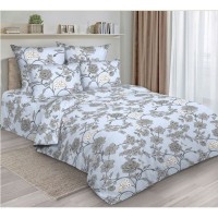 Комплект постельного белья Guten Morgen, Дуэт 845-1 Bloomy Garden blue с нав.70х70 см, бязь D-845-1-143-240-70