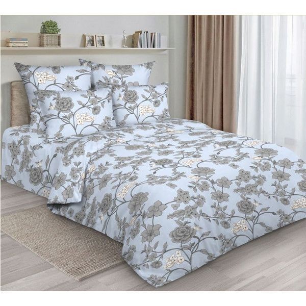 Комплект постельного белья Guten Morgen, Дуэт 845-1 Bloomy Garden blue с нав.70х70 см, бязь D-845-1-143-240-70