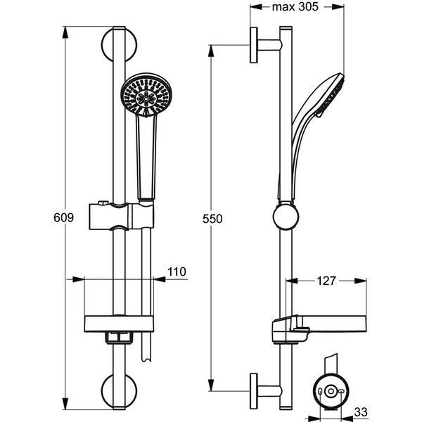 Душевой гарнитур Ideal Standard Idealrain Soft B9503AA