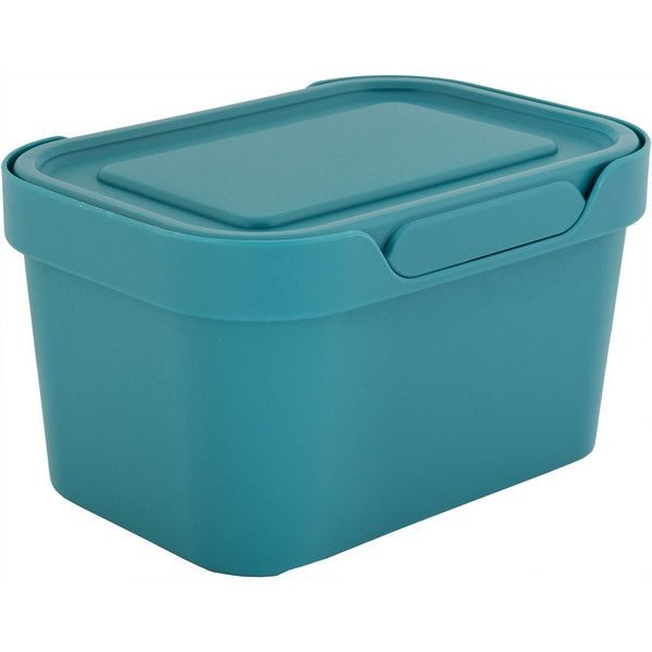 Ящик LUXE с крышкой 190х130х110 мм, 1,9 л, пластик, цвет голубой