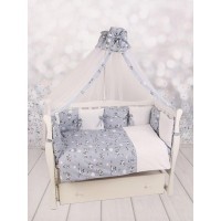 Комплект постельного белья AmaroBaby EXCLUSIVE Soft Collection Барашек, 15 предметов