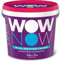 Краска для стен и потолков в кухне и ванной Wow Now цвет белый 1 л