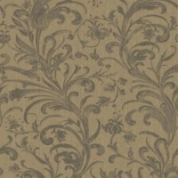 Обои текстильные Aura Victoria коричневые 0.53 м 070087