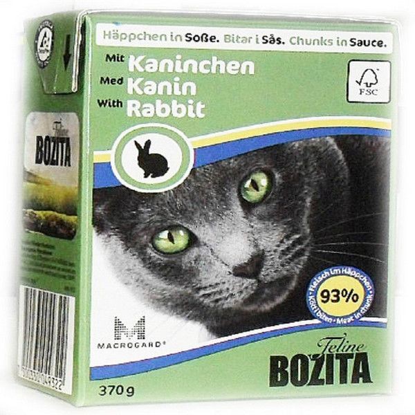 Влажный корм для кошек BOZITA Кусочки в соусе Кролик 370 г