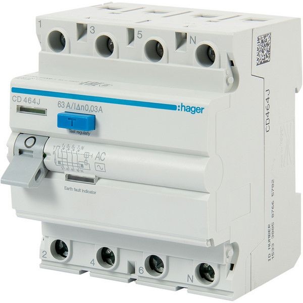УЗО Hager 4 полюса 63 A