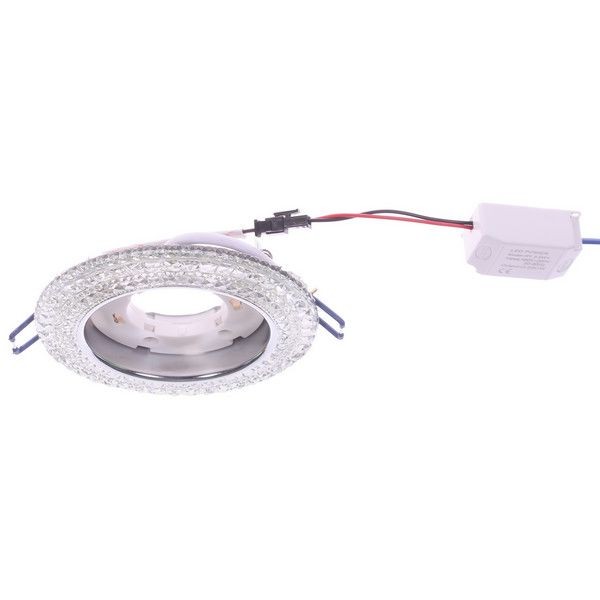 Спот точечный встраиваемый Эра DK LD26 с LED-подсветкой под отверстие 90 мм, 12 м², цвет прозрачный