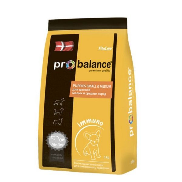 Сухой корм для щенков малых и средних пород PROBALANCE Immuno Puppies Small&Medium 3 кг