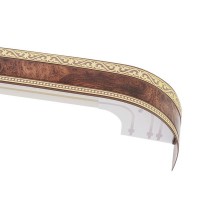 Карниз трёхрядный Монарх, 300 см, пластик, цвет корень ореха