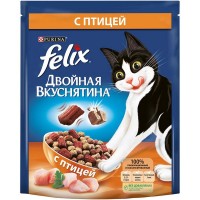 Felix корм для взрослых кошек всех пород "34;Двойной вкус "34; с птицей 300 гр