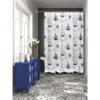 Шторка для ванной комнаты Bath Plus Blue boats CH17049, 200х180 см
