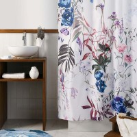 Шторка для ванной комнаты Moroshka Белая Fleur T687-1 180x200см