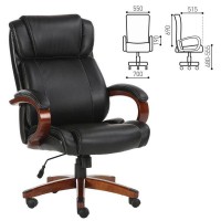 Кресло офисное Brabix Premium Magnum Ex-701, дерево, рециклированная кожа, черное, 531827
