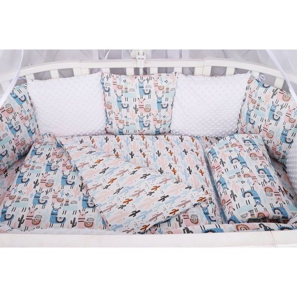 Комплект постельного белья AmaroBaby Ламы в кроватку, бязь 15 предметов