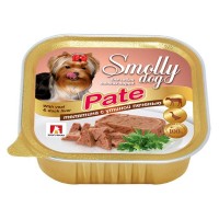 Влажный корм для собак СмоллиДог патэ (Smolly dog pate), Телятина с утиной печенью, 100г