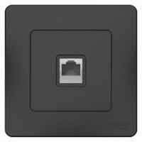 Розетка компьютерная встраиваемая Schneider Electric Blanca RJ45, UTP cat 5e, цвет антрацит