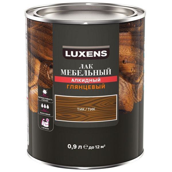 Лак для мебели Luxens алкидный цвет тик глянцевый 0.9 л