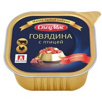Влажный корм для собак «СпецМяс», Говядина с птицей, 300г