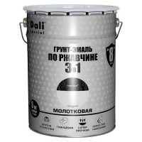 Грунт-эмаль по ржавчине 3 в 1 Dali молотковая, цвет чёрный, 5 кг