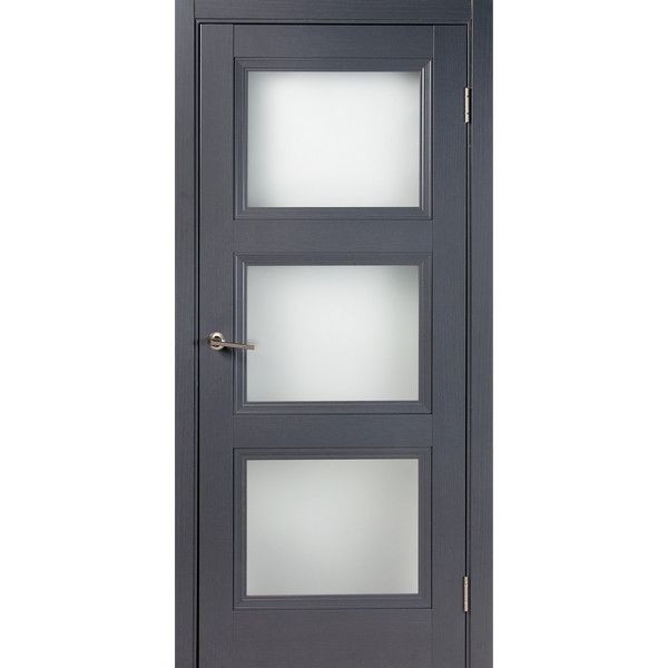 Дверь межкомнатная Трилло остеклённая Hardflex цвет грей 60x200 см (с замком и петлями)